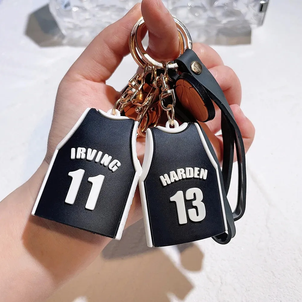 Creative Basketball Jersey Keychain Pendant - Perfect Gift for Basketball Fans and Lovers