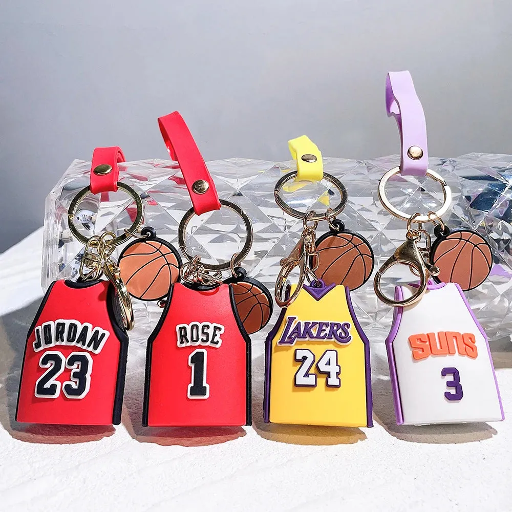 Creative Basketball Jersey Keychain Pendant - Perfect Gift for Basketball Fans and Lovers
