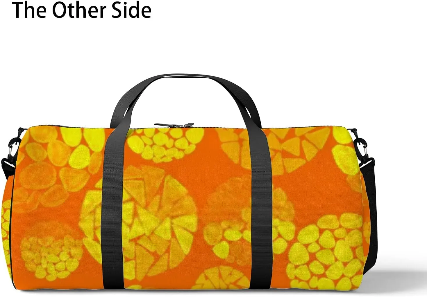 Creative Seamless Pattern Hand Drawn Circles Sports Bag Tote Bag Waterproof Gym Bag with Shoulder Strap Zipper 2 Side Pockets for Men and Women, Travel and Storage Shoulder Bag.