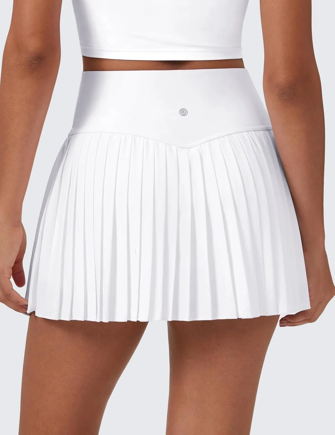 CRZ YOGA Women's High Waisted Pleated Tennis Skirts with Pockets Tummy Control Casual Liner A Line Workout Golf Skorts
