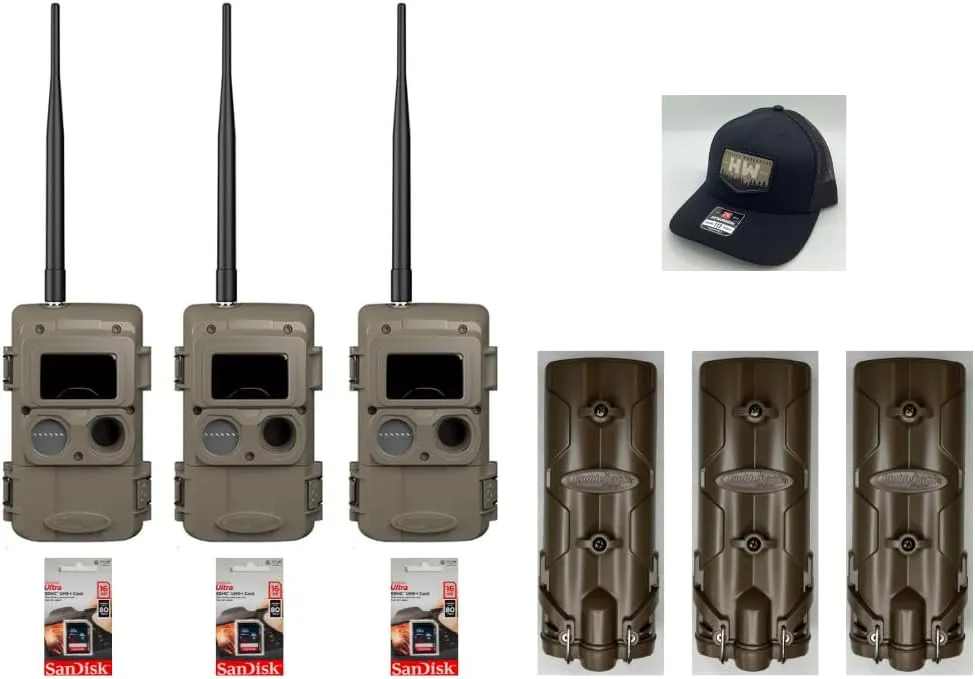 Cuddeback 3 L Series IR Cameras 3 Battery Power Banks 3 16GB SD Cards New