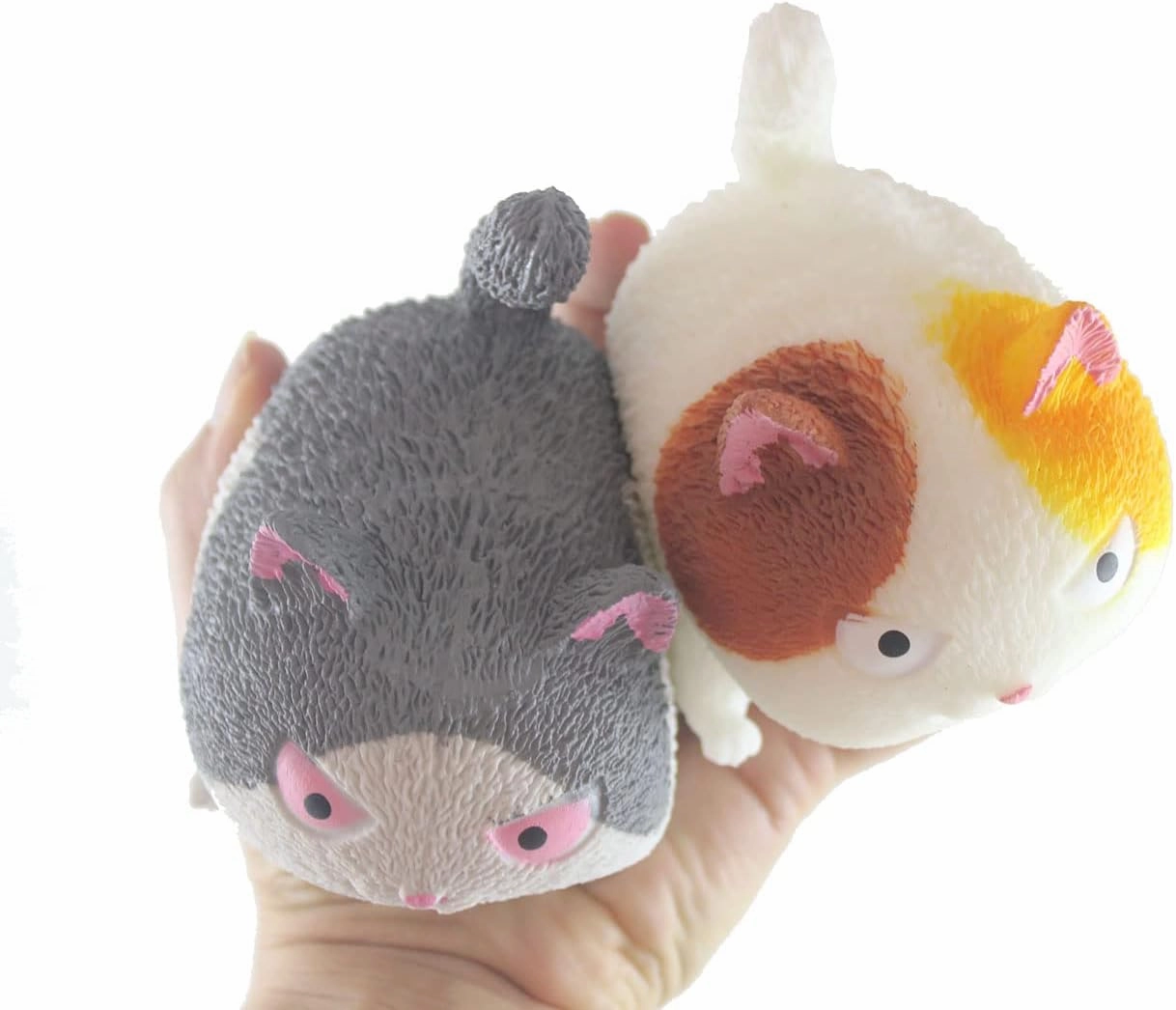 Curious Minds Busy Bags 2 Random Angry Cat Soft Fluff Doh - Filled Squeeze Stress Balls - Sensory, Stress, Fidget Toy Super Soft Kitty (2 Random Cats)