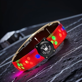 customerlized Personalized Dog Collar USB Rechargeable, Waterproof airtag Holder LED Light Up Dog Collar Adjustable Soft Silicone Collar for Medium Large Dogs (RED PRO, XL(19.7-23.6"))