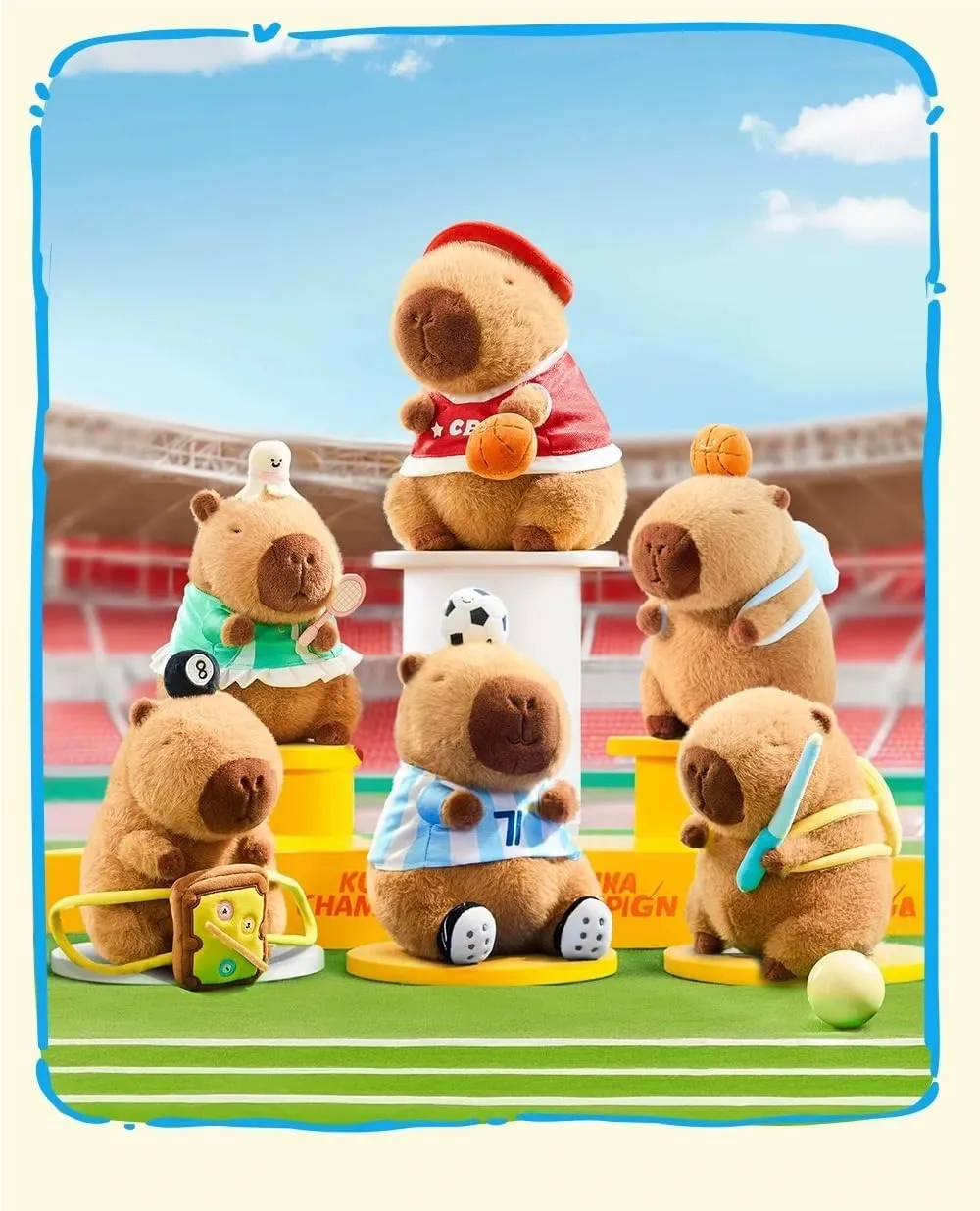 Cute Capybara Plush Toy Basketball Cap Soft Plush Toy Cute Kids Gift Brown 9 Inch