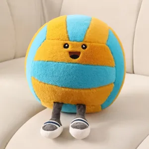Cute Volleyball Pillow, Soft Plush Volleyball Throw Pillow - 11 Inches, Funnyz Sports Decor Gift for Girls and Boys