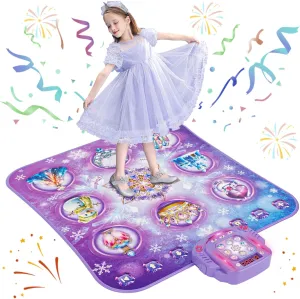 Dance Mat for 3-12 Year Old Girls, Frozen Dance Pad with Wireless Bluetooth, Purple Electronic Music Princess Toys Birthday & Xmas Gifts for Kids and Toddlers Ages 3 4 5 6 7 8 9 10  