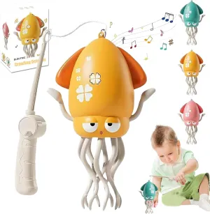 Dancing Octopus Toy, 2025 New Electric Auto-Avoid Crawling Octopus with LED & Music, Smart Interactive Auto-Wiggling Robotics, Creative Crazy 8-Leg Action Crawling Octopus (Yellow)