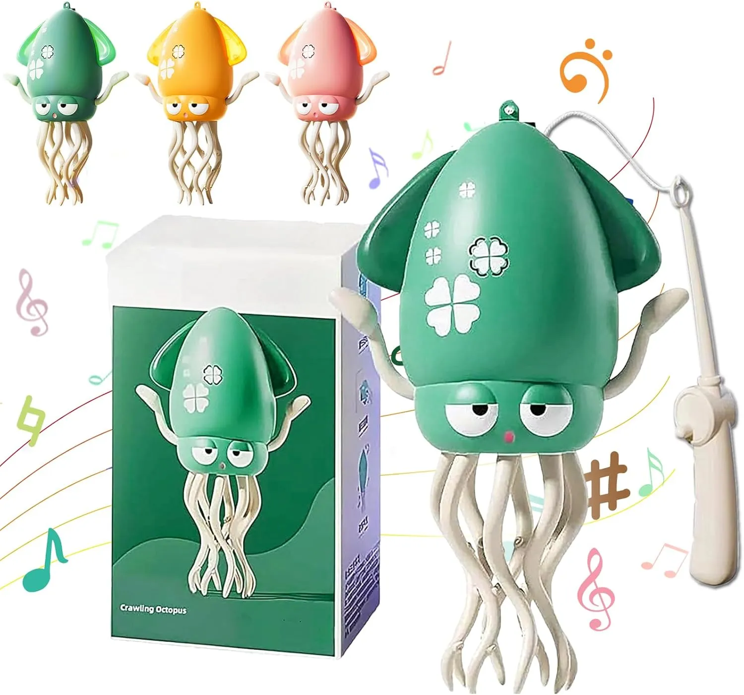 Dancing Octopus Toy, Electric Dancing Octopus Toy with LED & Music,Creative Crazy 8-Leg Action Crawling Octopus