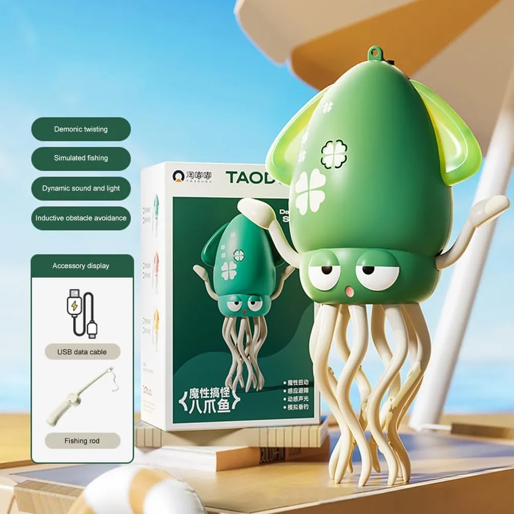 Dancing Octopus Toy, Electric Dancing Octopus Toy with LED & Music,Creative Crazy 8-Leg Action Crawling Octopus