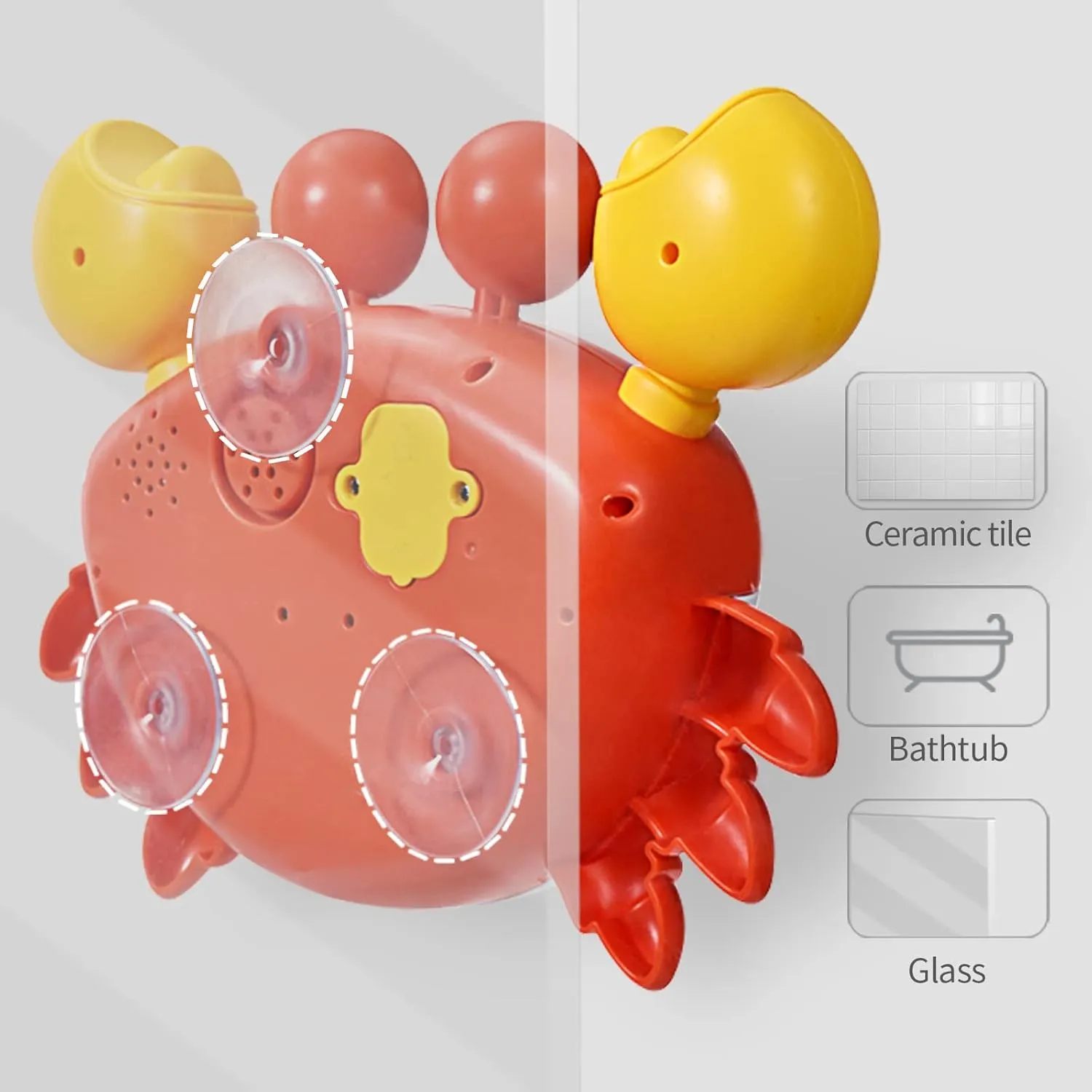 Deejoy Crab Bubble Bath Maker for The Bathtub,Blows Bubbles and Plays 12 Children’s Songs,Sing-Along Bath Bubble Machine Baby, Toddler Kids Toys Makes Great Gifts for 3 Years Girl Boy (Red)
