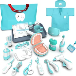 Dentist Play Set for Toddlers 3-5 - Doctor Kit Toy Gifts for 3 4 Year Old Girls, Pretend Play Montessori Toys Teeth and Dental Playset Medical Kits for Boys Kids 2-4 5 6 7 8