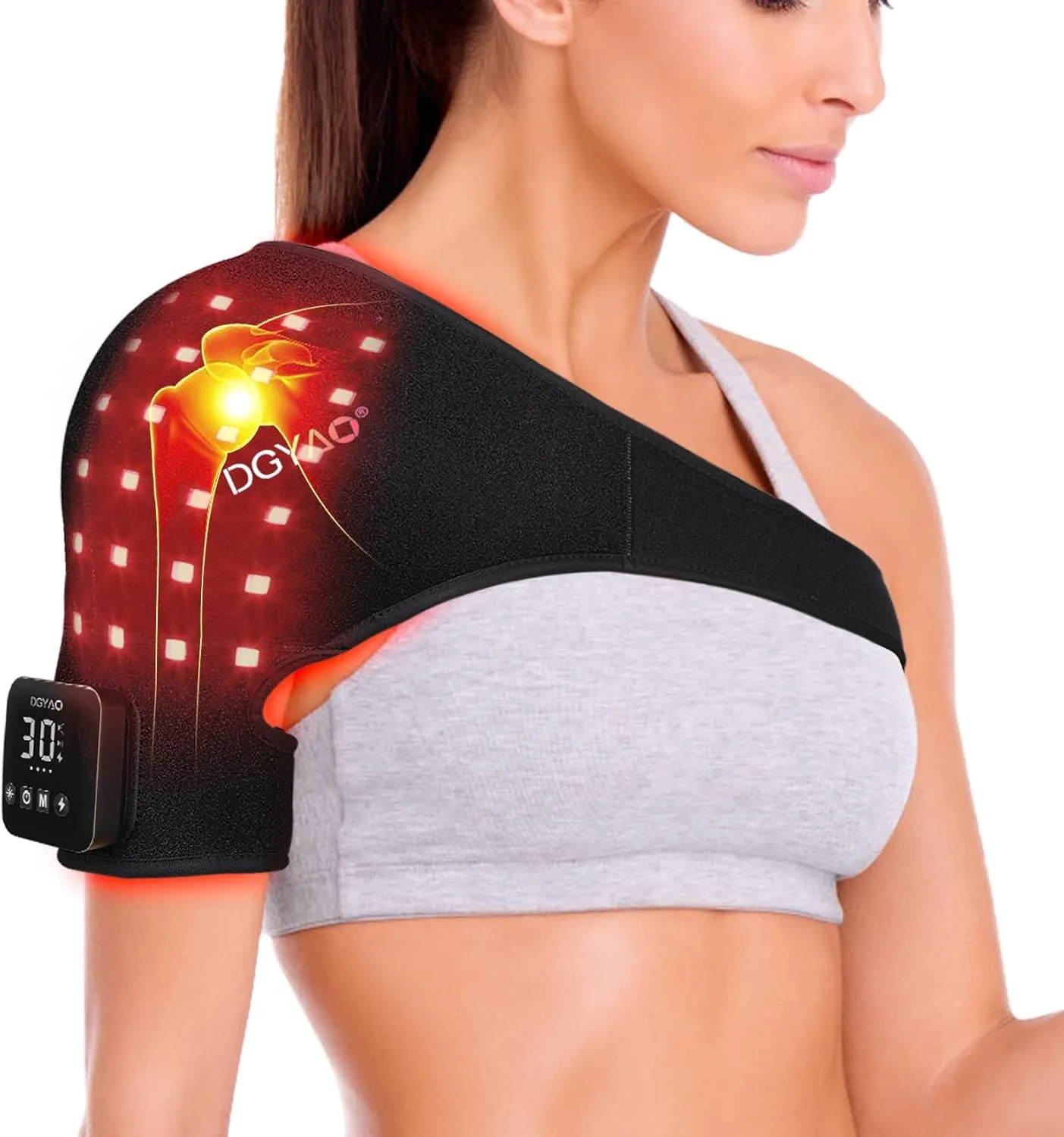 DGXINJUN Cordless Red Light Therapy for Shoulder Pain Relief Led Portable Near Infrared Light Therapy Devices for Joints Muscle Nerve Relax Wearable Wrap with 4000mAh Battery