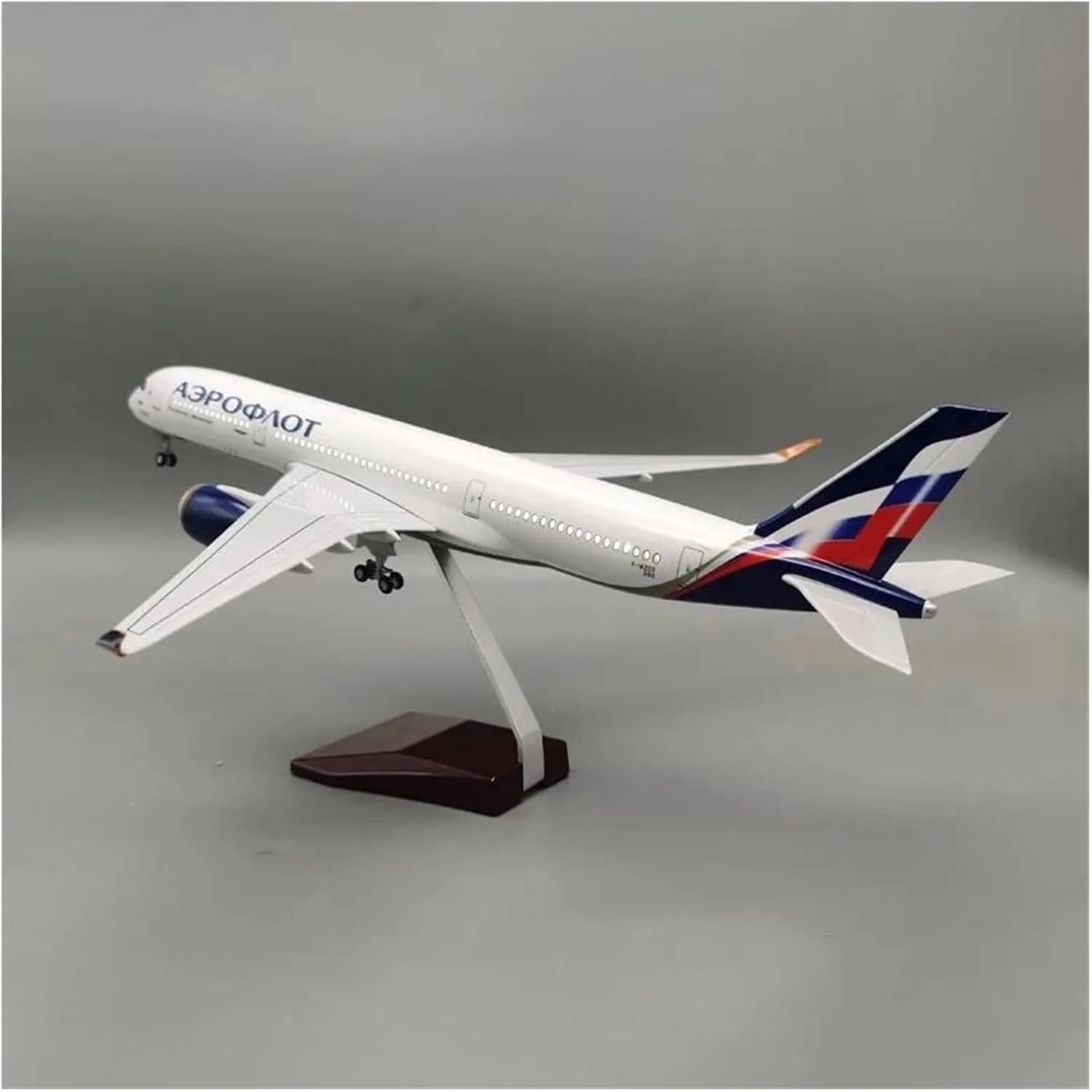 Diecast Plane Model 1：142 Scale for A350 Resin Die-Casting Airplane Model with Lights and Wheels Aviation Collection (No Light)