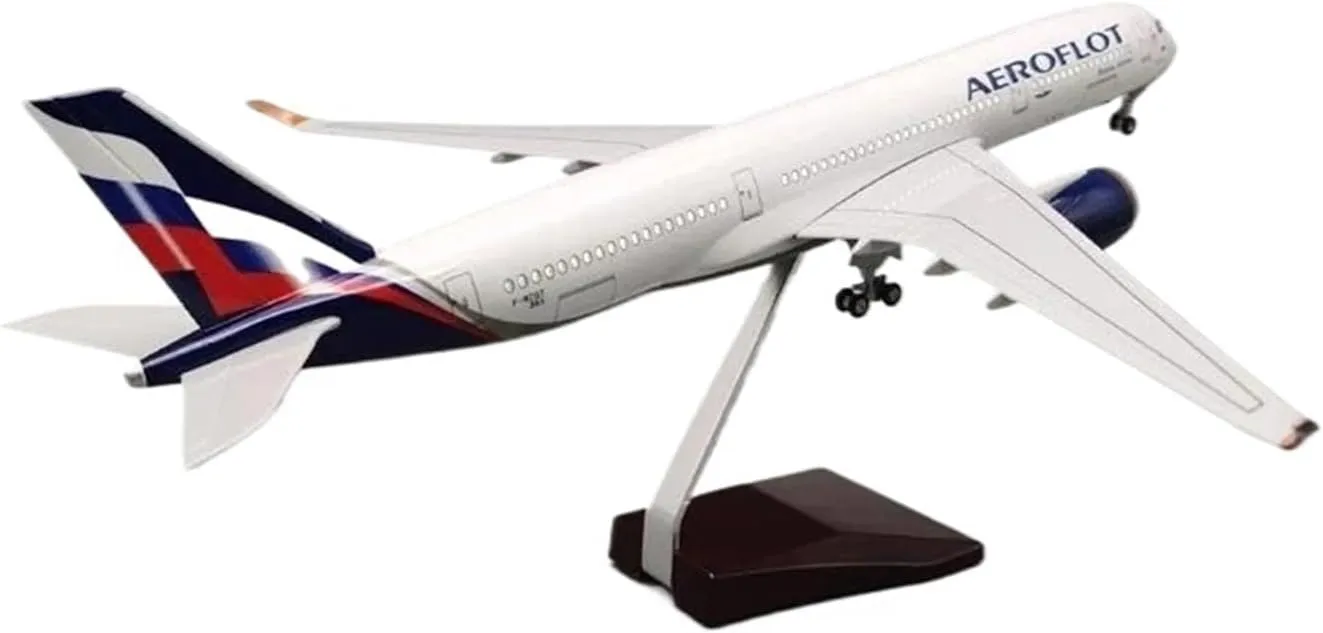 Diecast Plane Model 1：142 Scale for A350 Resin Die-Casting Airplane Model with Lights and Wheels Aviation Collection (No Light)