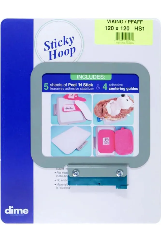 Dime, 120mm x 120mm Sticky Hoop w/ Stabilizer - Viking/Pfaff