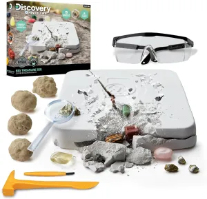 Discovery™ Mindblown Big Treasure Dig STEM Kit – Unearth 15 Minerals, 4 Crystal Geodes, & Pyrite Nuggets with Educational Tools for Kids