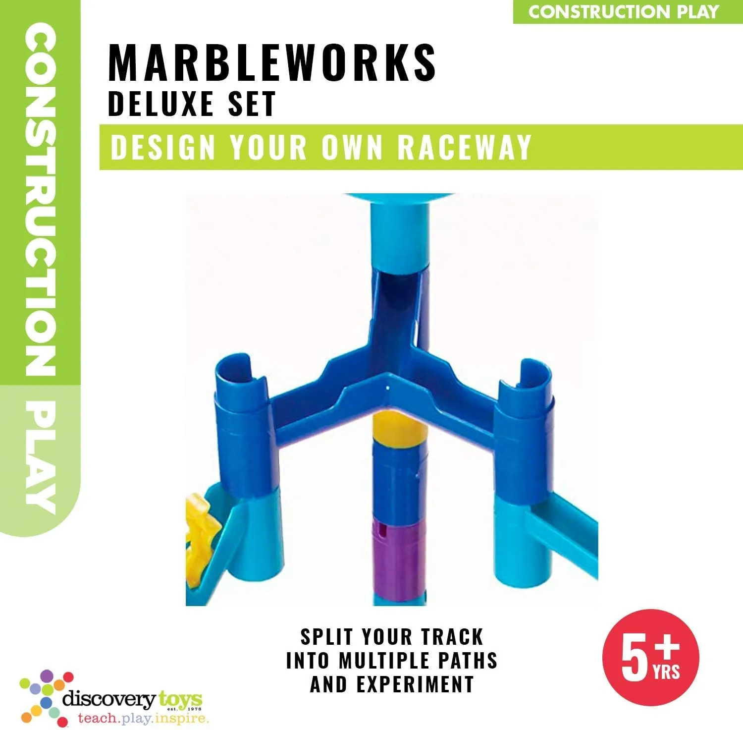 Discovery Toys Marbleworks Deluxe Marble Run | Kid-Powered Learning | STEM Educational Building Block Toy Learning & Childhood Development 5 Years Old and Up