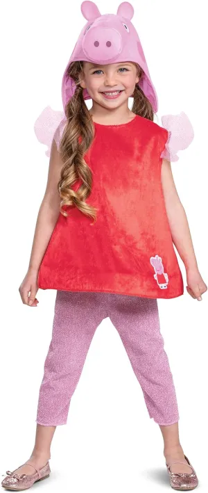 Disguise girls Peppa Pig Costume for Girls, Official Nick Jr Character Jumpsuit Dress and Hat