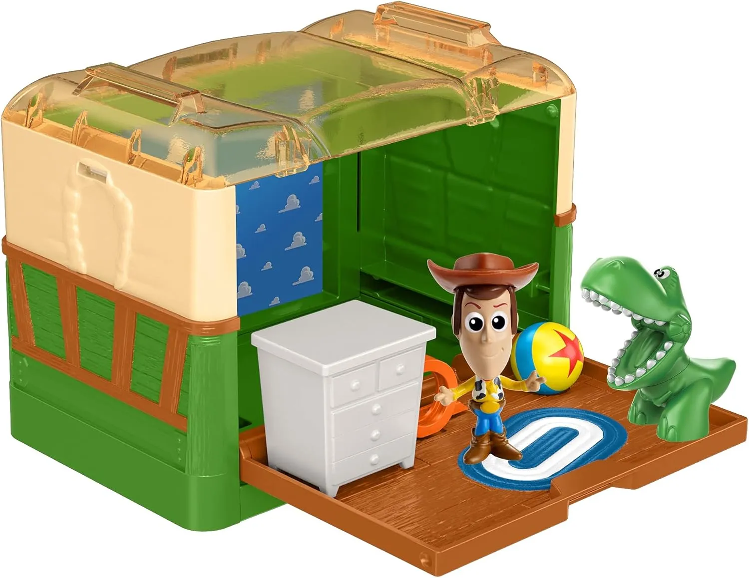 Disney and Pixar Minis Stackable Stories Toy Story Andy’s Room Toy, Detailed Movie Scene Case with 2 Mini Figures, Play Platform, Woody & Rex, Collector Gift Ages 3 Years & Up