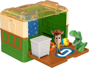 Disney and Pixar Minis Stackable Stories Toy Story Andy’s Room Toy, Detailed Movie Scene Case with 2 Mini Figures, Play Platform, Woody & Rex, Collector Gift Ages 3 Years & Up