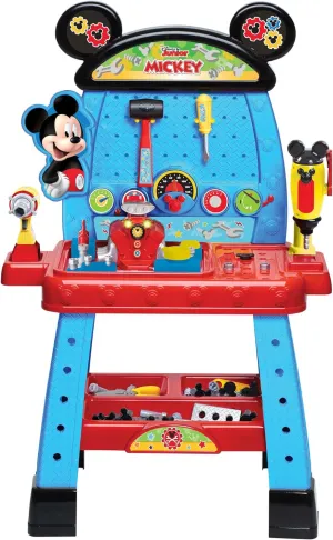 Disney Junior Mickey Mouse Funhouse Workbench, 43-piece Kids Construction Tool Set, Kids Toys for Ages 3 Up, Amazon Exclusive by Just Play