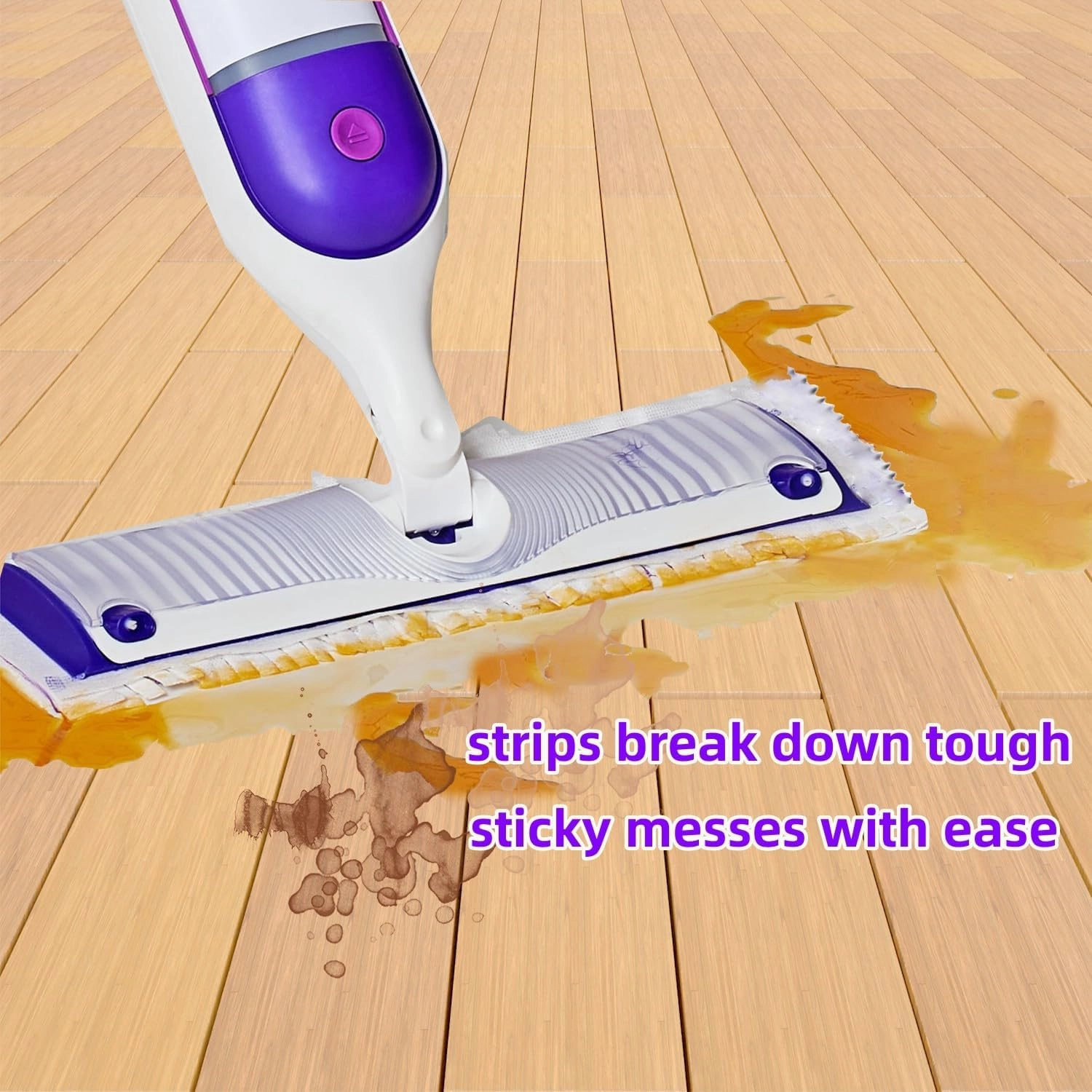 Disposable Mopping Pad Refills for Swiffer PowerMop Multi-Surface Mop and S.wiffer PowerMop Wood Mop, Spray Clean Pads Replacement (Purple -15)