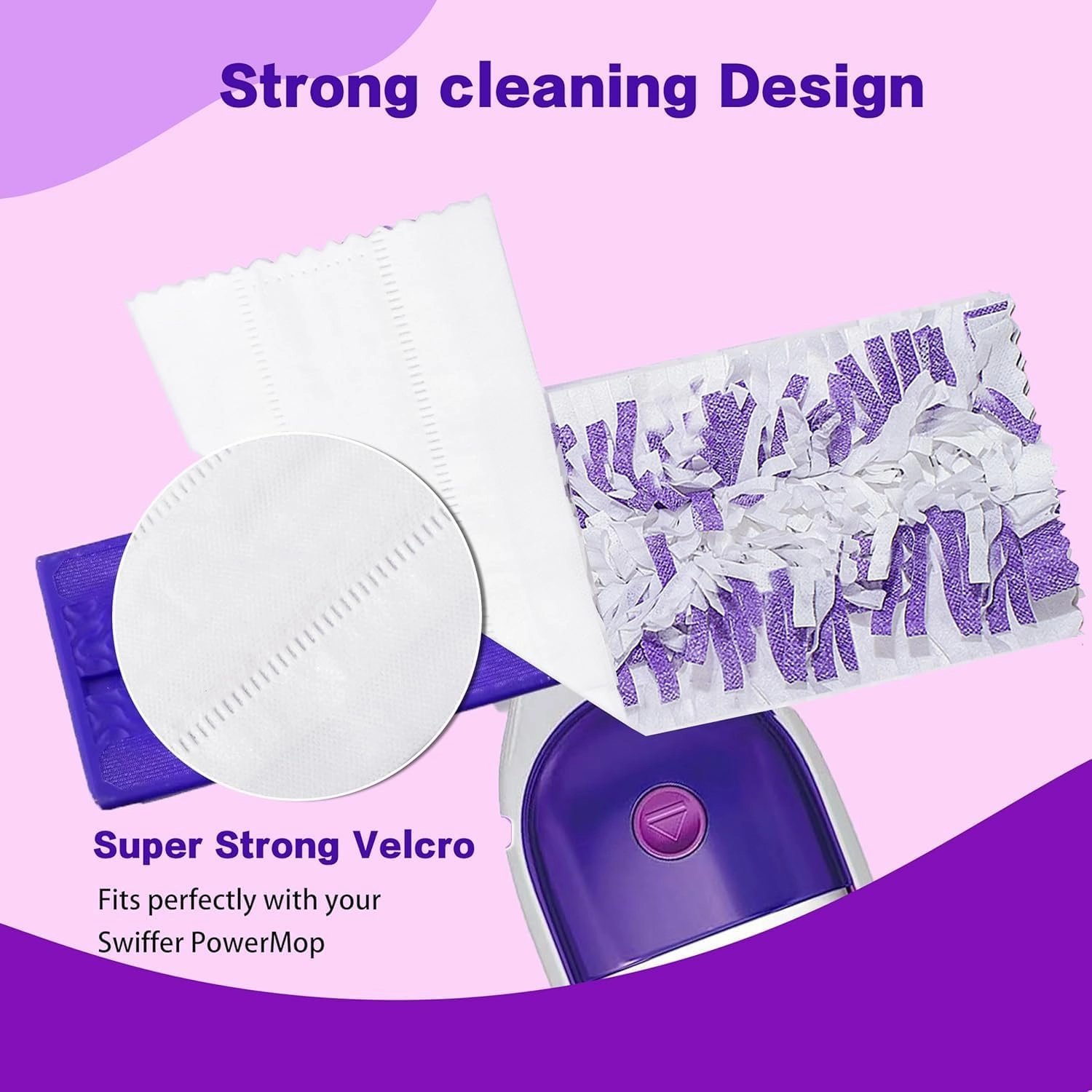 Disposable Mopping Pad Refills for Swiffer PowerMop Multi-Surface Mop and S.wiffer PowerMop Wood Mop, Spray Clean Pads Replacement (Purple -15)