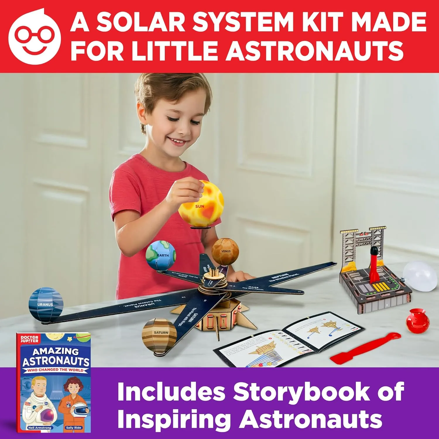 Doctor Jupiter My First Astronaut Kit, Solar System STEM Project, Science Kit for Kids Age 5  | Birthday Gift Ideas for 5-6-7-8-9-10-11-12 Year Old Boys & Girls | Learning & Educational Space Toys