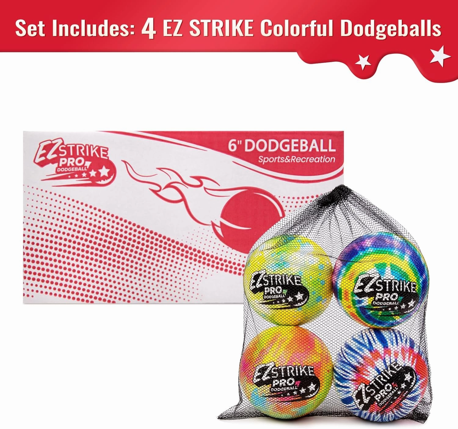 Dodgeballs, Foam Playground Ball Set, 6” Dodge Balls Kick Ball for Kids&Adults, Hand Ball for Outdoor&Indoor with Mesh Storage Bag