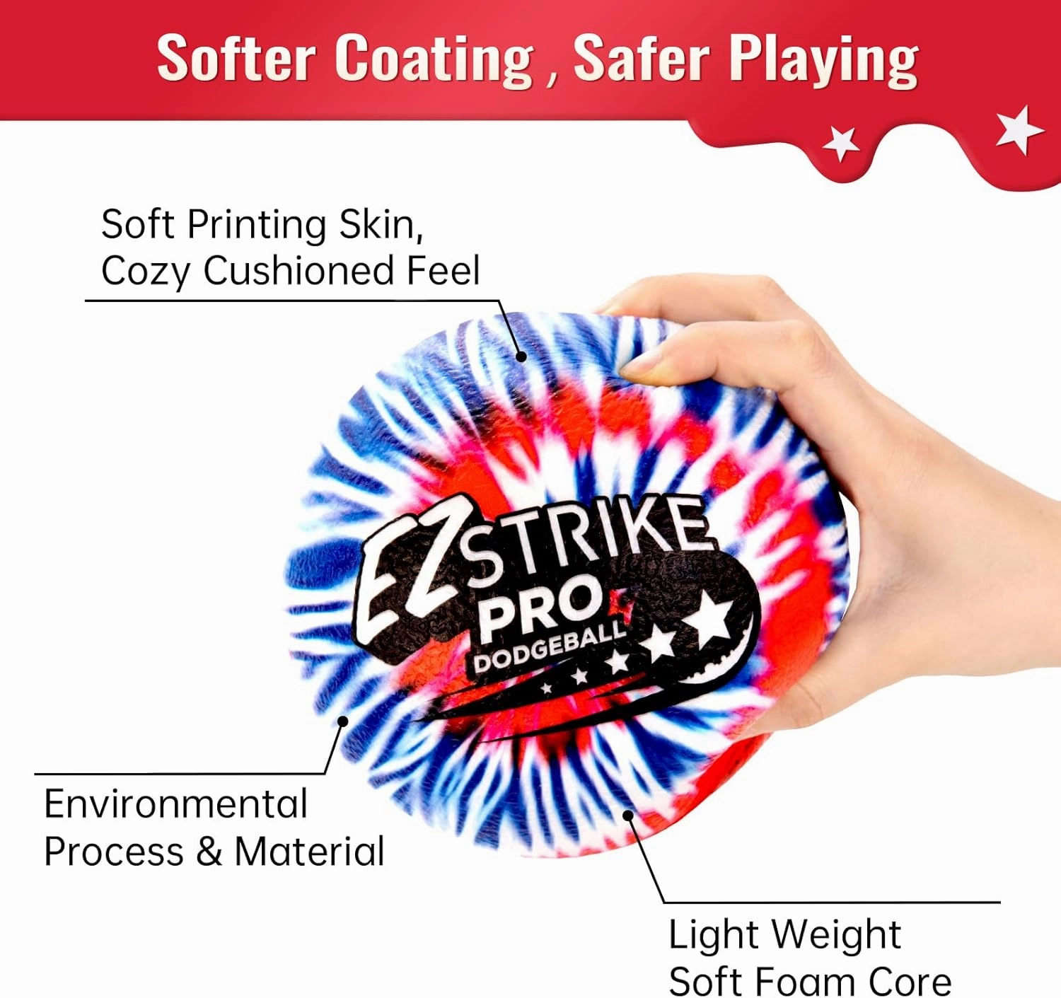 Dodgeballs, Foam Playground Ball Set, 6” Dodge Balls Kick Ball for Kids&Adults, Hand Ball for Outdoor&Indoor with Mesh Storage Bag