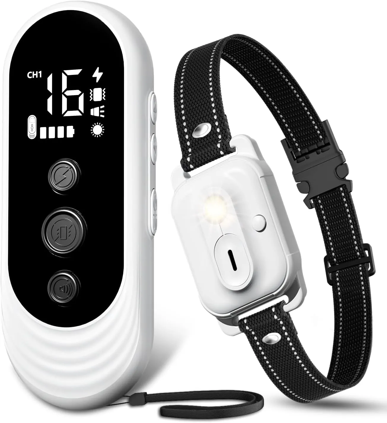 Dog Shock Collar, 3300ft Dog Training Collar with Remote, IPX7 Waterproof Rechargeable Sleek Modern Shock Collar for Small, Medium, Large Dogs with Beep, Vibration, Safety Shock, Light Mode, 8-120 lbs