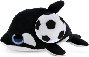 DolliBu Big-Eyed Killer Whale Stuffed Animal with Soccer Ball Plush - Soft Huggable Whale, Adorable Plush Toy, Wildlife Gift, Super Soft Plush Doll Ocean Animal Toy for Kids and Adults - 6 Inch