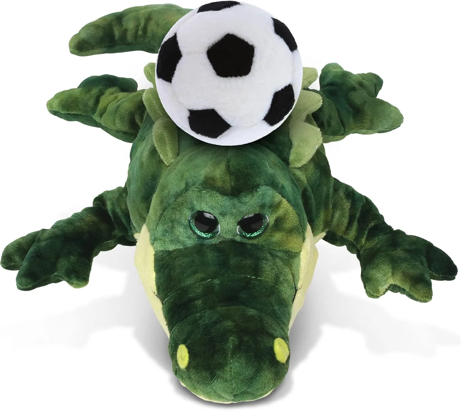 DolliBu Gator Stuffed Animal with Soccer Ball Plush - Soft Huggable Alligator, Adorable Playtime Alligator Plush Toy, Cute Wildlife Gift for Kids and Adults - 18 Inches