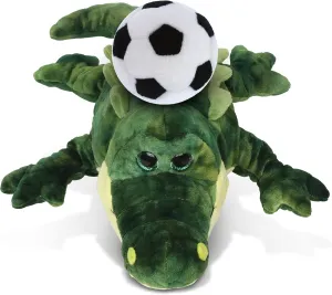 DolliBu Gator Stuffed Animal with Soccer Ball Plush - Soft Huggable Alligator, Adorable Playtime Alligator Plush Toy, Cute Wildlife Gift for Kids and Adults - 18 Inches