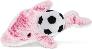 DolliBu Pink Dolphin Stuffed Animal with Soccer Ball Plush - Soft Huggable Dolphin, Adorable Playtime Dolphin Plush Toy, Super Soft Plush Doll Toy for Kids and Adults - 14 Inches