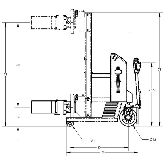 Drum Lift and Rotator | 78'' | Fully Powered | Grip | Counterweighted | Valley Craft