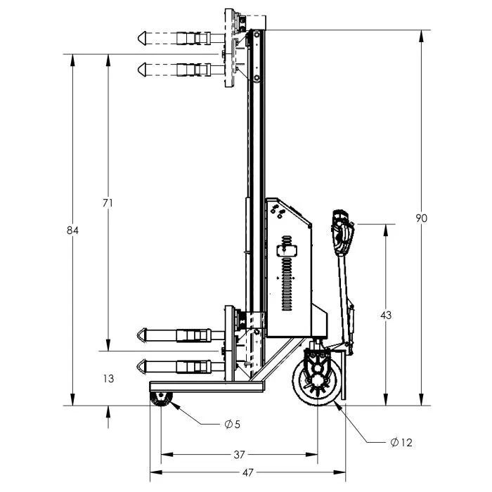Drum Lift and Rotator | 90'' | Fully Powered | Strap | Straddle | Valley Craft