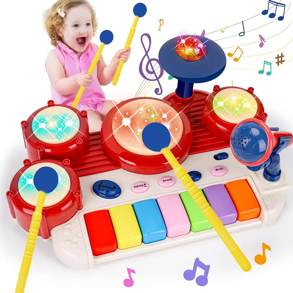 Drum set musical toy for toddlers