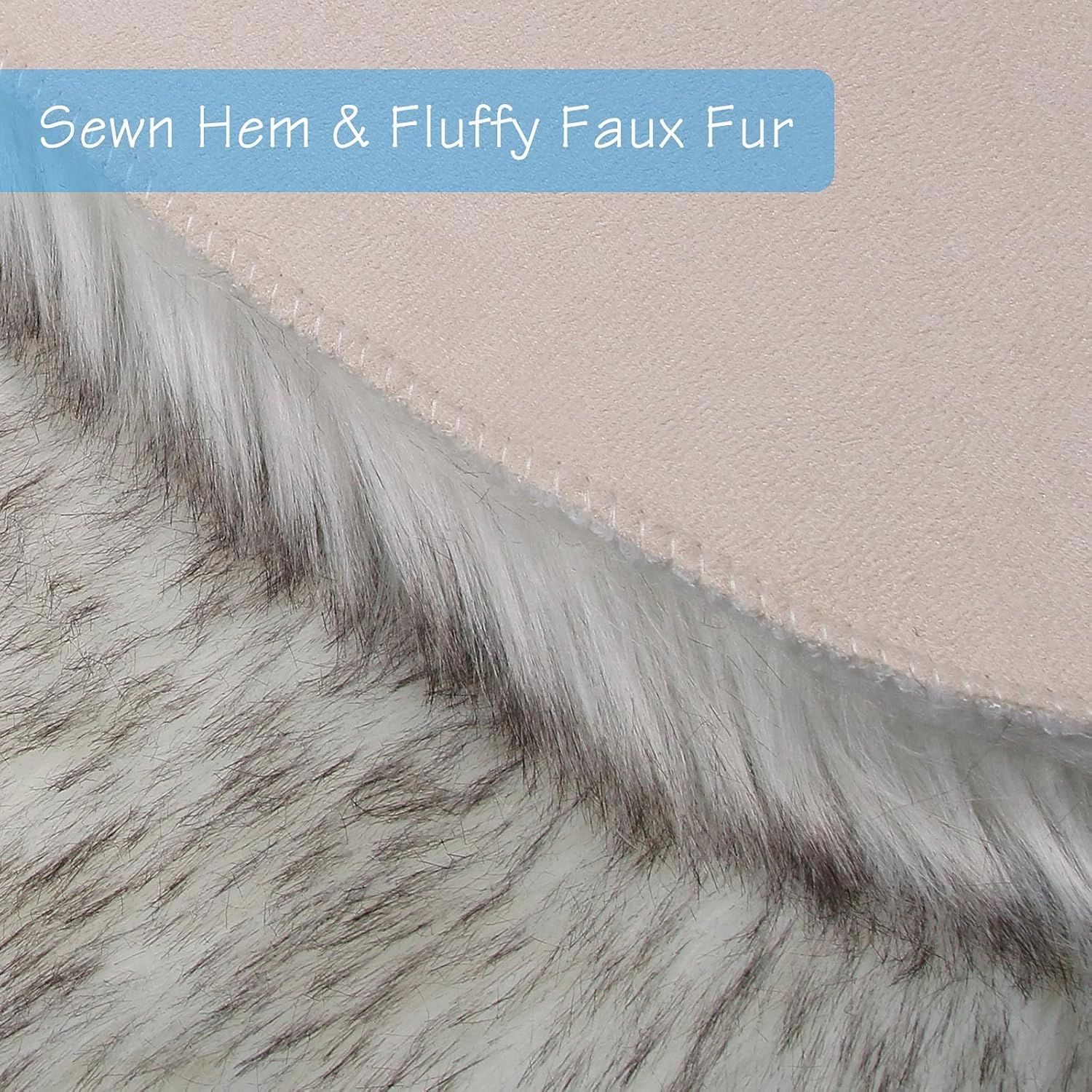 duduta White Black Faux Sheepskin Throw Rugs 2x3 Ft, Fluffy Fur Chair Couch Seat Cover Machine Washable