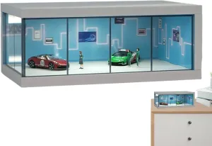 Dustproof LED Display Cabinet - Car Model Storage Case, Model Car Display Case | Portable Vehicle Toy Organizer, Space-Saving Show Case with Light, Collectible Car Display Cabinet for Displaying