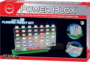 E-Blox Power Blox Builder - Flashing Frenzy Kit LED Light-Up Building Blocks Toys Set for Kids Ages 8 