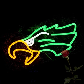 Eagle Neon Signs Football Team Led Neon Sign for Wall Decor, Animal Preppy Lights for Man Cave Dorm Room Pub Decor Birthday Party Sport Fans Gifts 8.7”*13.2”