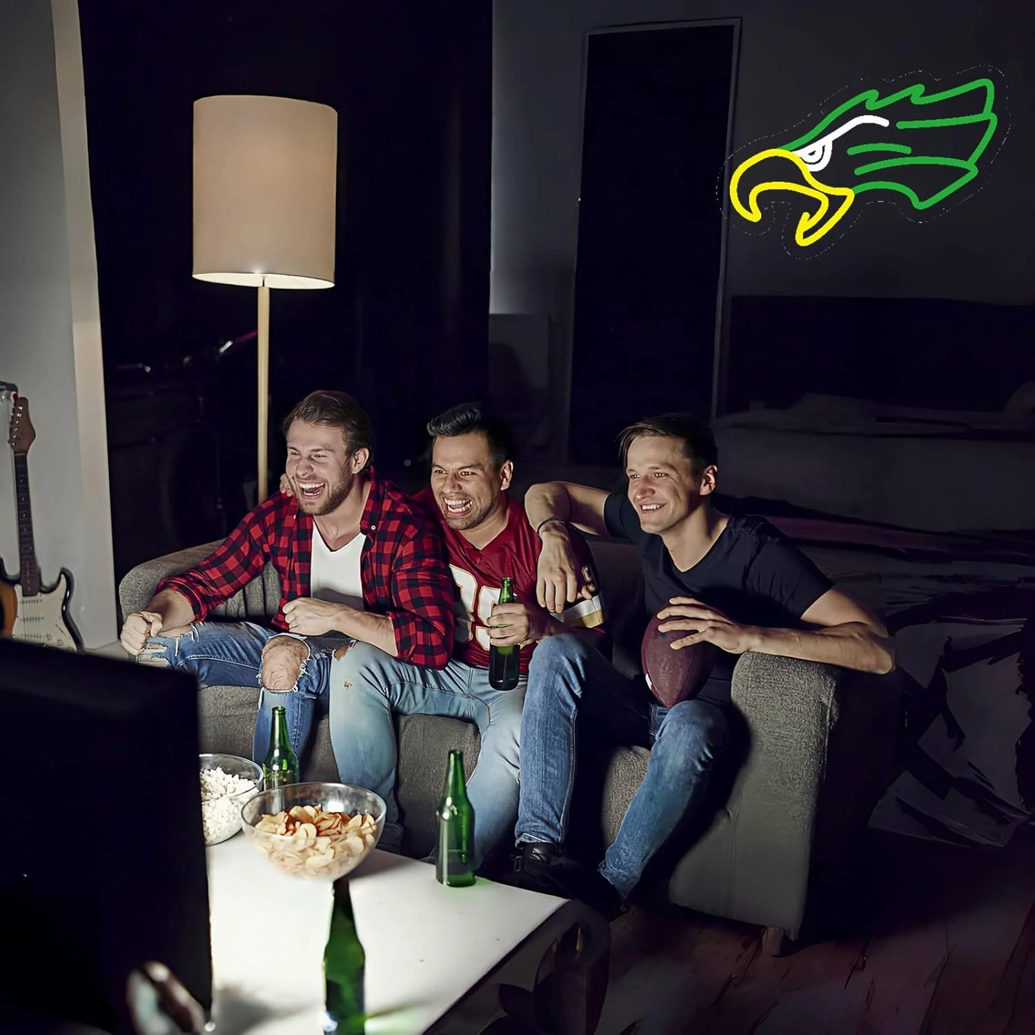 Eagle Neon Signs Football Team Led Neon Sign for Wall Decor, Animal Preppy Lights for Man Cave Dorm Room Pub Decor Birthday Party Sport Fans Gifts 8.7”*13.2”