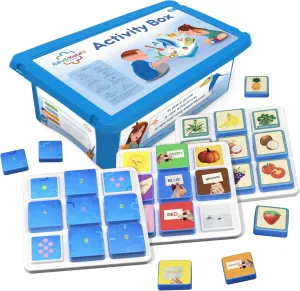 Edu&Kate’s Learning Toys for Preschoolers & Kids with Autism - 27 Pcs, 3 Boards   Activity Box - Early Skills Development - Perfect as Montessori Speech Therapy Materials - Stage 3