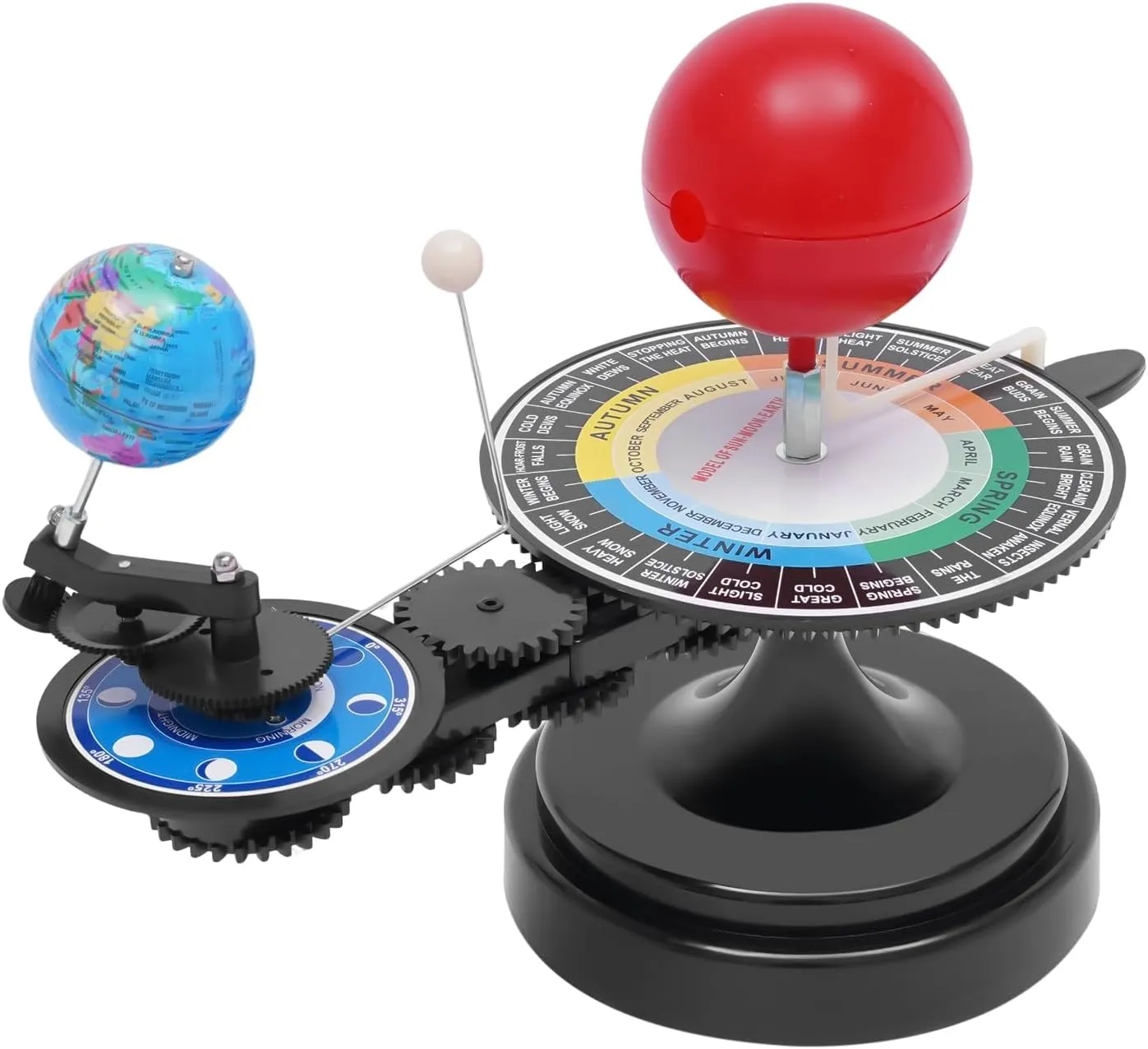 Educational Earth Moon Sun Model, Astronomical Sphere Instrument with LED Light, Desktop Astronomy Learning Tool for Kids DIY Science Enthusiasts