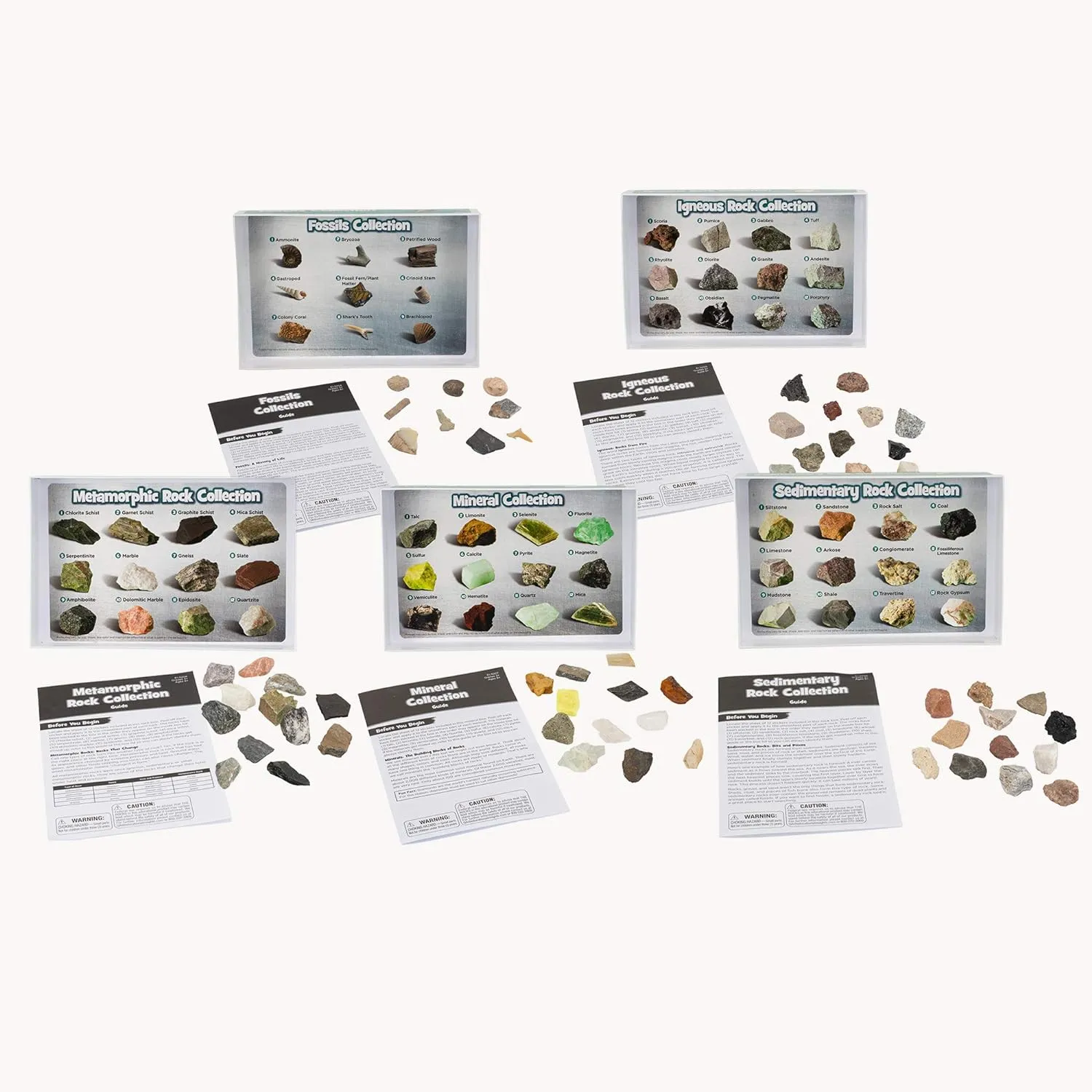 Educational Insights Complete Rock, Mineral, & Fossil Collection - Educational Science Kits for Kids, Classroom Rock Collection, Geology Kit, STEM Sets and Gifts for Boys and Girls Ages 8 