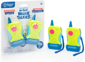 Educational Insights GeoSafari® Jr. My First Walkie Talkies 2-Pack - Mini Kids Walkie Talkies, Camping Toys for Outdoor Exploration, Kid-Friendly Handheld Radios for Girls & Boys Ages 4 