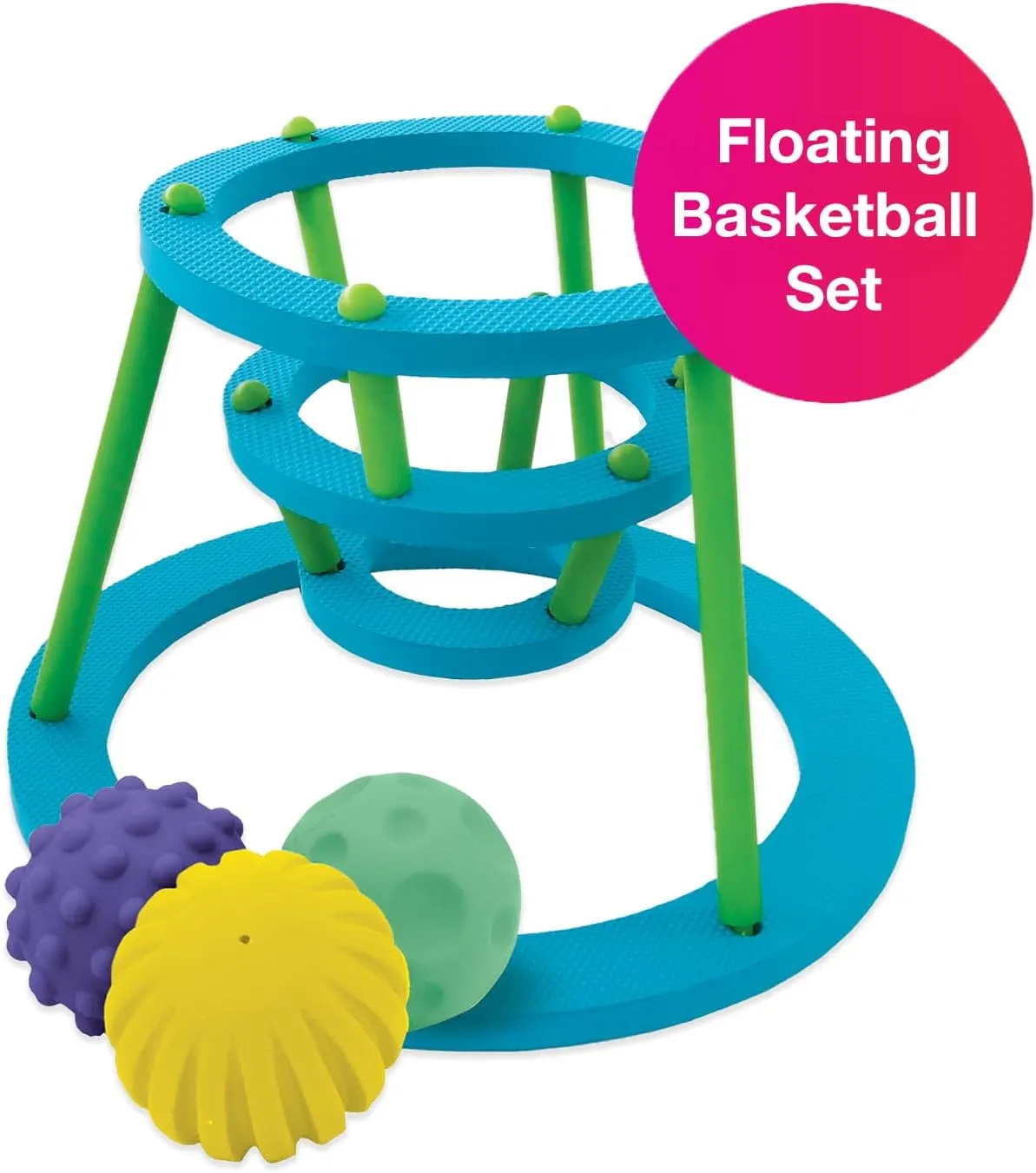 Edushape Sensory Hoops Bathtub Basketball Hoop for Kids - Basketball Bath Game Set for Babies, Toddlers - Baby Basketball Hoop for Toddlers 1-3
