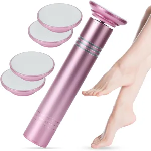 Electric Callus Remover for Feet-Professional Rechargeable Foot File with Adjustable Speed,4 Grinding Heads,Pedicure Tool for Dead Skin,Cracked Heels and Calluses - Ideal Gift for Women & Men (Pink)