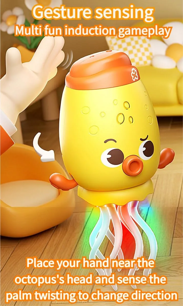 Electric Crawling Octopus Toy, Cool Light Music Show, Standing Performance, with A USB Charging Cable, Exquisite Packaging, Dancing Octopus Toy, Dancing Squid Toys (Green)